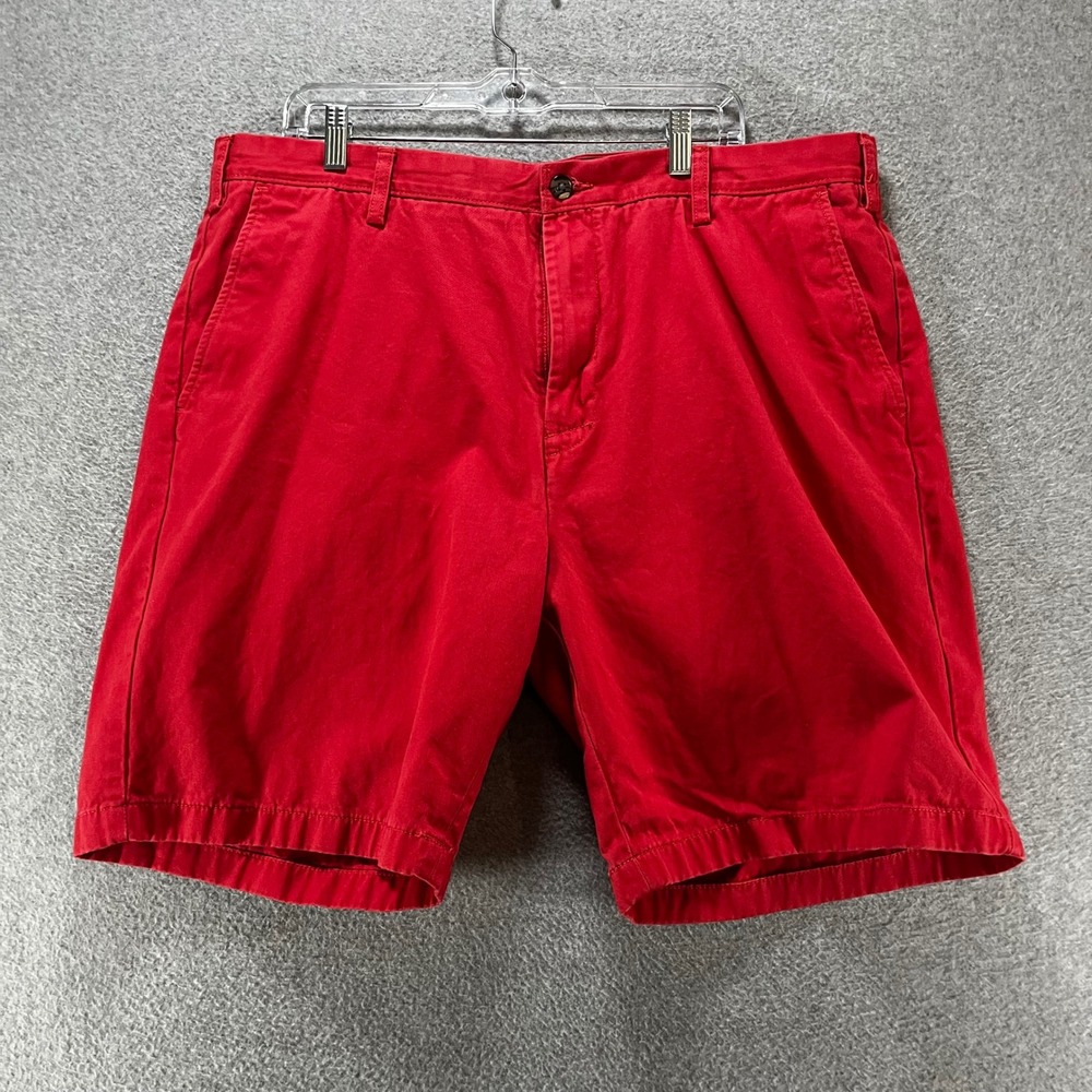 Nautica Chino Shorts Mens 40 Red Cotton Coastal Preppy